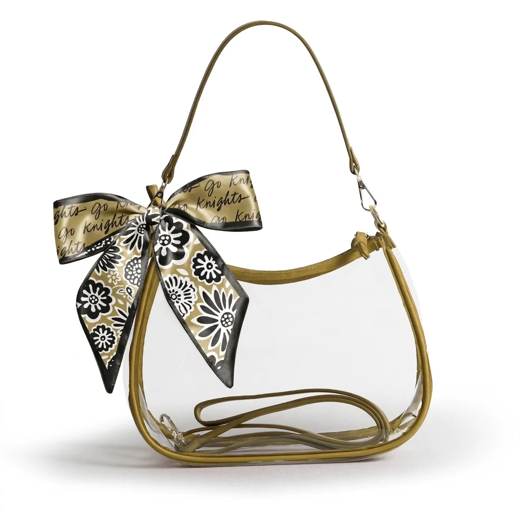 Sara Large Clear Purse with Skinny Scarf – UCF Knights