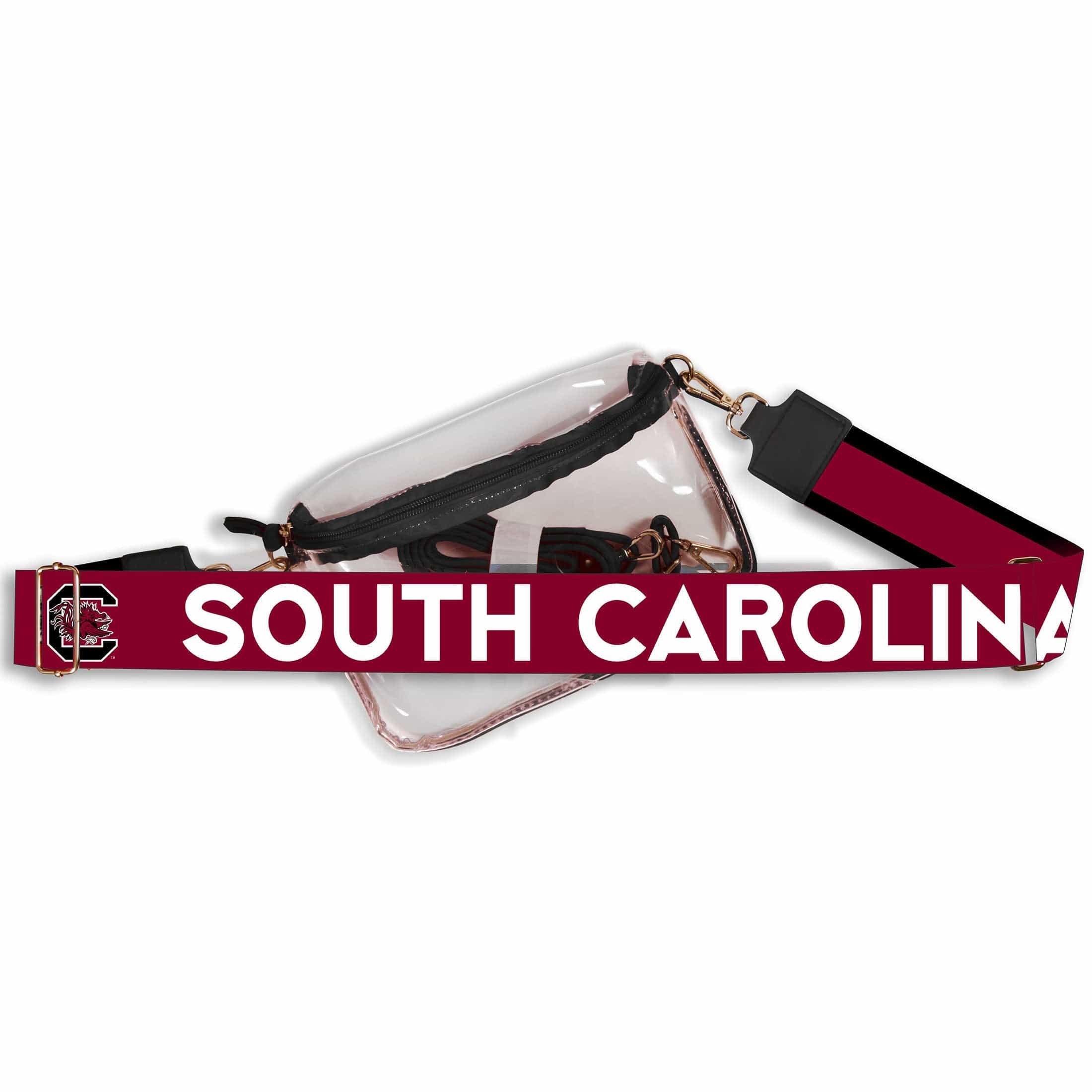 South Carolina Hailey Clear Sling Bag with Logo Strap by Desden
