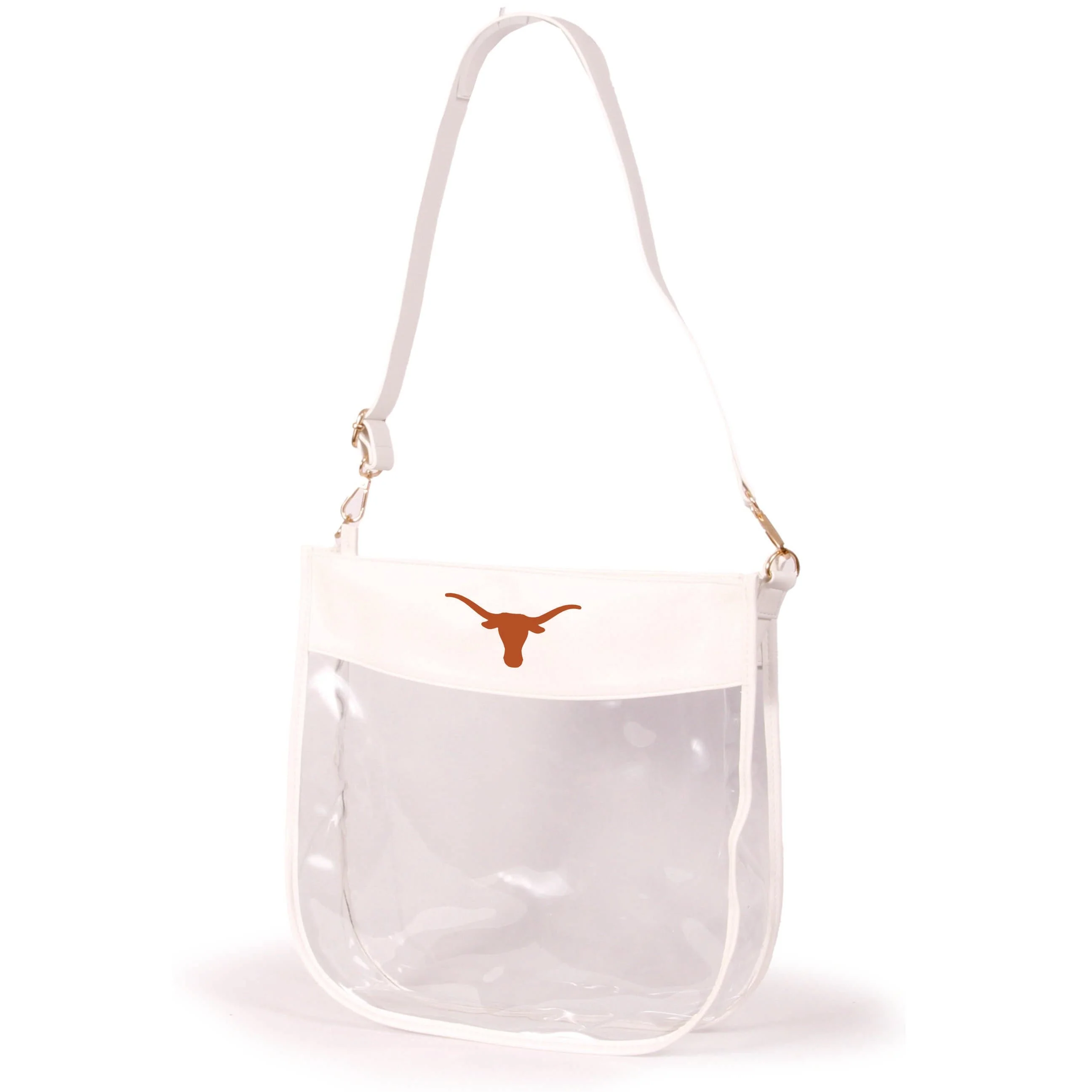 Texas  Large Clear Purse in White with Zipper by Desden