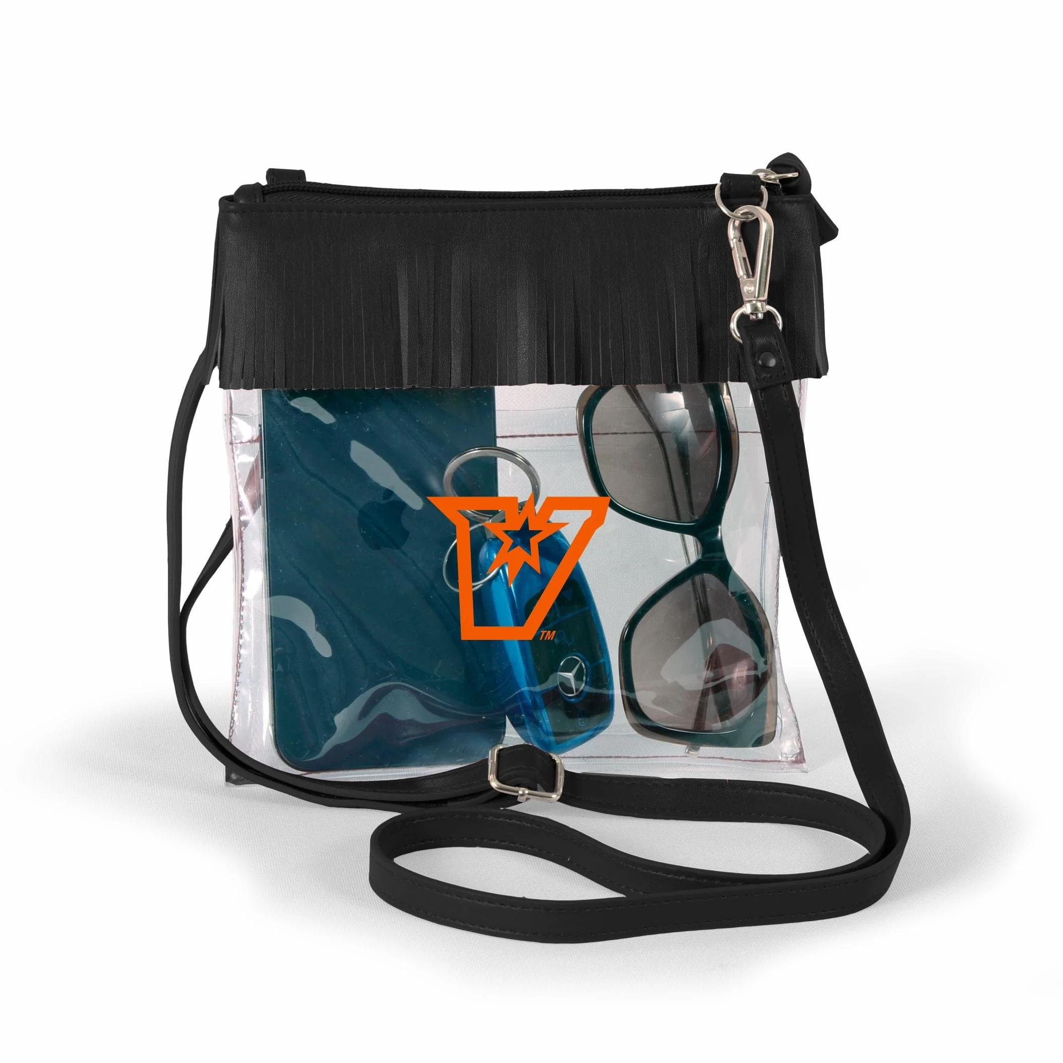 Texas - Rio Grande Valley Judyann Clear crossbody with fringe by Desden