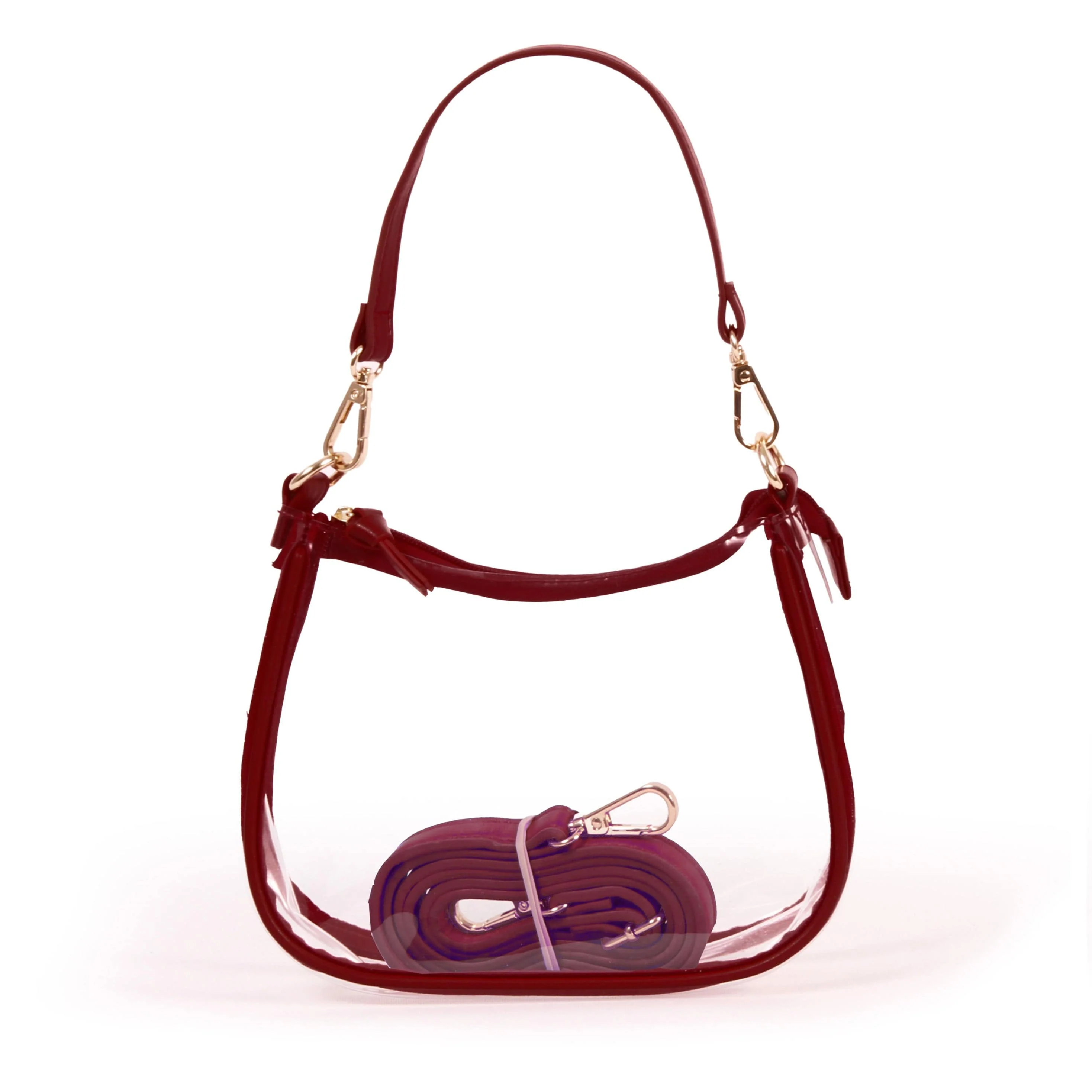 The Clara Clear Purse by Desden in Maroon